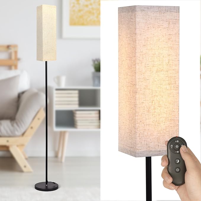 Floor Lamp for Bedroom Living Room Office with Remote Control Modern Living Room LED 4 Color Temperature & Stepless Dimmer, Standing Elegant Lamp 3000k-7000k