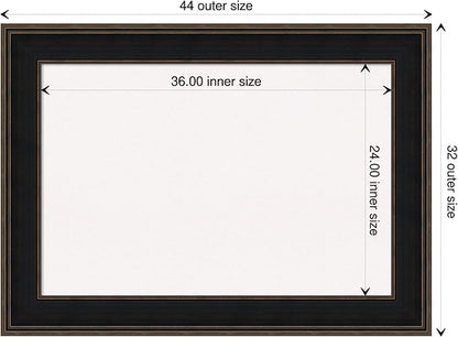 Amanti Art White Cork Board for Wall, 32x44 Vision Board with Brown Wood Frame, Large Corkboard Office Decor for Home Organization, Casual Corkboard Pinboard to display items for home organization