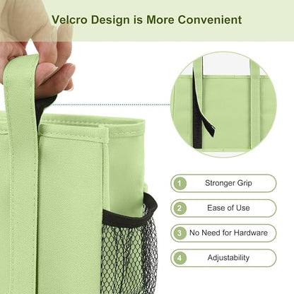 Surblue Bedside Caddy Hanging Bed Organizer Storage Bag Pocket for Bunk and Hospital Beds, College Dorm Rooms Baby Bed Rails, Camp 8 Pockets, (Large, Sage Green)