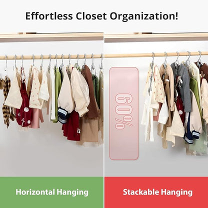 Adjustable 20 PCS Plastic Baby Hangers for Closet, Stackable & Non-Slip Baby Hangers, Hanger for Toddler Kid Children Infant Teen, Grey Extendable Kid Hanger