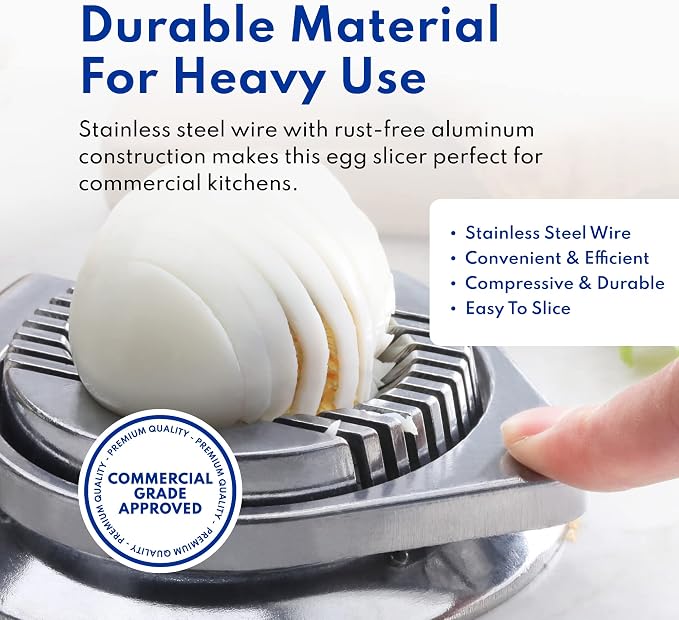 New Star Foodservice Commercial Grade Aluminum Egg Slicer, Mushroom Slicer with Stainless Steel Wire (Hand Wash Only)