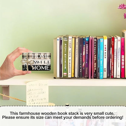 Mini Decorative Books For Home Decor, Small Wood Book Stack For Table Decor, Home Decor Book For Living Room Mantel, Farmhouse Stacked Books Decorative（L35）