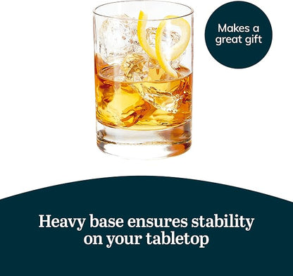 Libbey Heavy Base Double Old Fashioned Glasses - Elegant Whiskey Glasses Set of 12 - Dishwasher Safe Cocktail Glass for Cocktails, Juice, and More