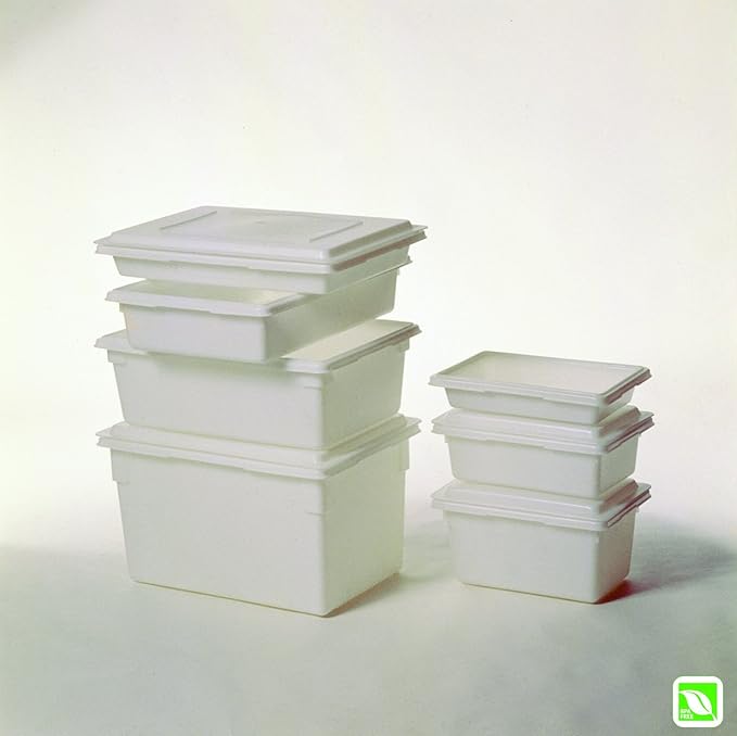 Rubbermaid Commercial Products Food Tote/Box 5-Gallon White Freezer/Dishwasher Safe Food Storage/Organization for Fruits/Vegetables/Grains in Bar/Restaurant/Hotel/Home