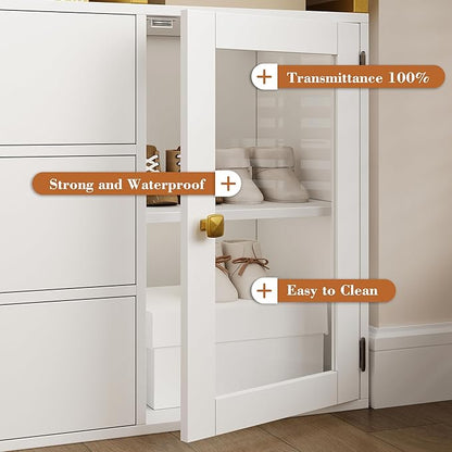 2pcs Closet Organizer System, Wardrobe Closet with 3 Wooden Drawers, Clothes Rack with Hanging Rods and 4 Tiers Shelves, Garment Rack with Metal Frame, White and Gold