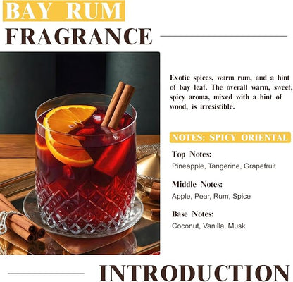 EUQEE Bay Rum Fragrance Oil with Glass Dropper, Essential Oils for Candle & Soap Making, Diffusers, DIY Bath Bombs (2.02 Fl oz/60 ml)
