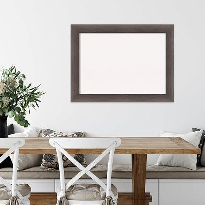 Amanti Art White Cork Board for Wall, 25x33 Vision Board with Brown Wood Frame, Medium Corkboard Office Decor for Home Organization, Rustic Farmhouse Corkboard Pinboard to display items for home