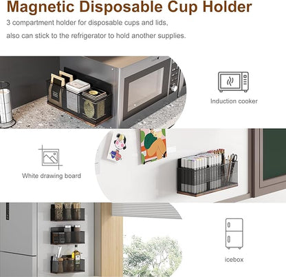 TQVAI K Cup Holder - 60 Capsule Capacity 2 Tier Sliding Pods Storage Drawer with Disposable Cups & Lids Holder, Coffee Bar Station Organizer for Countertop, Black