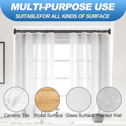 CorkLatta Black Shower Curtain Rod 31 to 68 Inch,1 Inch Diameter Adjustable Spring Tension Stainless Steel Telescoping Rod,Easy Install,No Rust