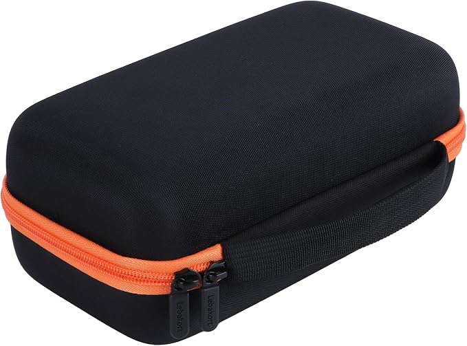 Lebakort Storage Case Compatible with Brother P-Touch PTH110 / PTH111 Pro / PTE110 Portable Monochrome Label Maker (Black+Orange Zipper Case)