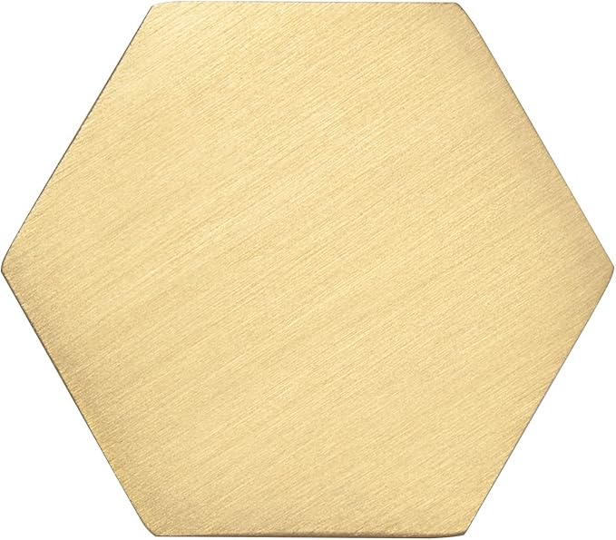 YANGQIHOME Pack of 4, Brass Wall Hooks, Gold Decorative Towel Hooks, Coat Hooks, Hangers Wall Mounted (Hexagon)