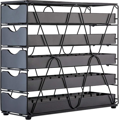 FlagShip for Nespresso Pod Holder Drawer Large Mullti Tier Coffee Pod Holder Vertuo (5 Tier (100Pods))