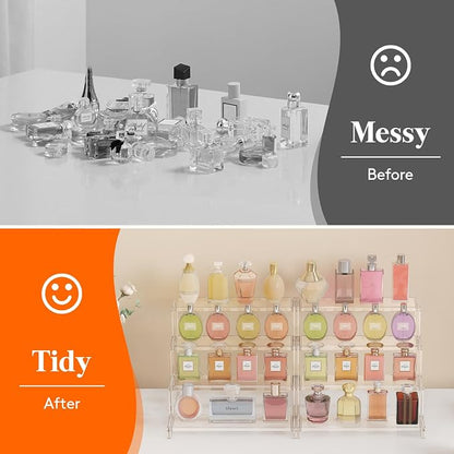 Lifewit Perfume Organizer, Bedroom Decor, Cologne Cupcake Stand, Tool-Free Assembly, Makeup Display Shelf for Vanity Bathroom Counter Storage, Clear, 30 cm/12", 1 Pcs