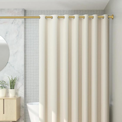 CorkLatta Gold Shower Curtain Rod 31 to 68 Inch,1 Inch Diameter Adjustable Spring Tension Stainless Steel Telescoping Rod,Easy Install,No Rust