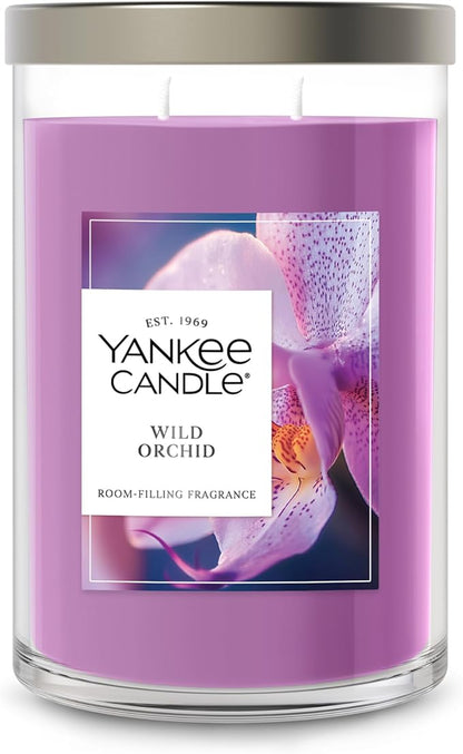 Yankee Candle Large Tumbler Scented Candle with up to 80 Hour Burn Time, Premium Plant Wax Blend for Consistent Burn, 20 oz Tumbler Candle with Room Filling Fragrance, Wild Orchid