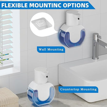 2Pack Automatic Soap Dispenser Touchless, Rechargeable Foaming Soap Dispenser,15oz/420ml Smart Hand Soap Dispensers,4-Level Adjustable,Wall Mount for Bathroom Kitchen Dish Soap(White, Foam)