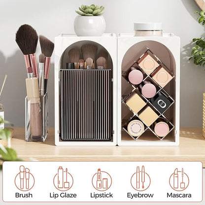 Modular Makeup Organizer, Clear Acrylic Cosmetic Storage Box with Drawer, Vanity Countertop Organizer for Makeup, Skincare and Beauty Accessories – Multiple Styles
