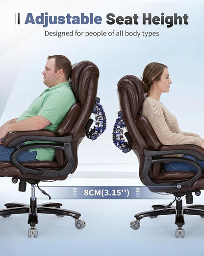 800lbs Executive Office Chairs, Big and Tall Desk Chair with Lumbar Support, Office Chair for Heavy People, Heavy Duty Office Chair with Pocket Spring Cushion, Dual Rubber Wheel