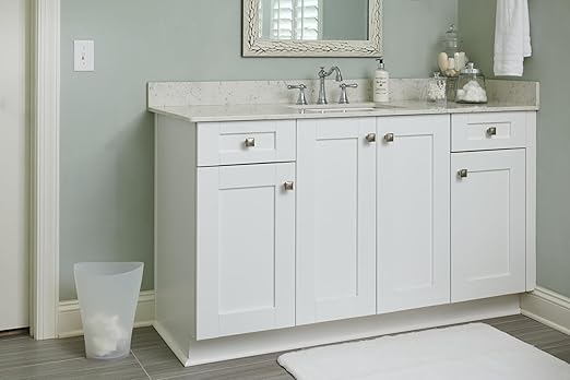 Rubbermaid Spa Works Compact Contemporary Style 9 Quart Indoor Open Vanity Home Trash Container White