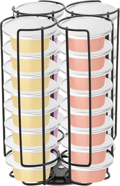 Frcctre Metal Cocktail Capsule Holder Capsules Storage Carousel Organizer, Compatible with Bartesian Cocktail Capsules, Hold Up to 32 Capsule Pods