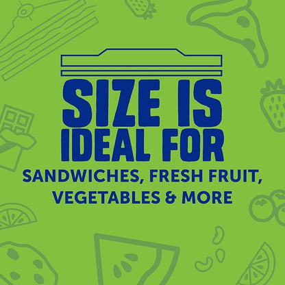 Ziploc XL Sandwich and Snack Bags with EasyGuide Texture, Plastic Storage Bags with Grip 'n Seal Technology, 90 Bags Total