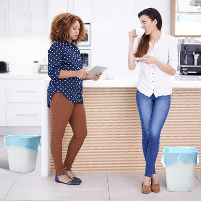 Amyhill 10 Pcs Small Trash Can 2 Gallon Plastic Garbage Can Small Waste Basket for Bathroom Office Kitchen Living Room Bedroom Home Under Desk (White)
