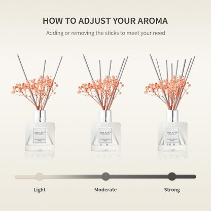 Airkeep Reed Diffuser Set/Cashmere Vanilla/6.76 fl oz(200ml)/1 Pack/Home & Office Decor Aromatherapy Diffuser Oil Gift Set