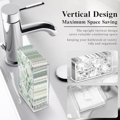 Acrylic Guest Towel Holder, Clear Vertical Napkin Dispenser Space Saving for Bathroom, Waterproof Disposable Hand Towel Box for Kitchen, Modern Dining Table Napkin Storage for Home Hotel Office