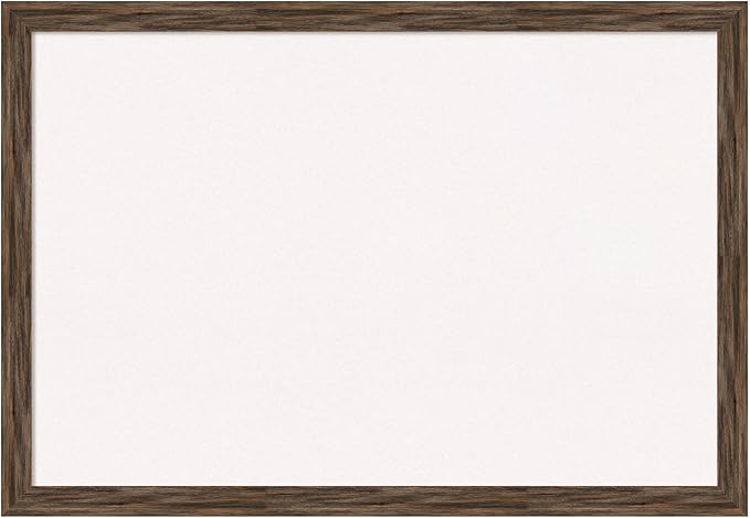 Amanti Art White Cork Board for Wall, 27x39 Vision Board with Brown Wood Frame, Large Corkboard Office Decor for Home Organization, Rustic Farmhouse Corkboard Pinboard to display items for home