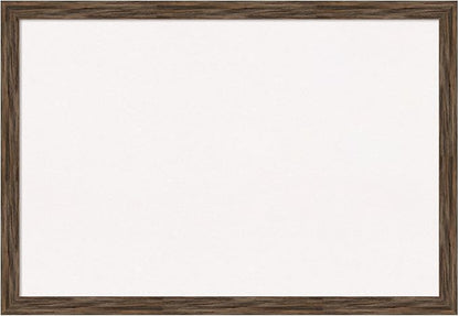 Amanti Art White Cork Board for Wall, 27x39 Vision Board with Brown Wood Frame, Large Corkboard Office Decor for Home Organization, Rustic Farmhouse Corkboard Pinboard to display items for home