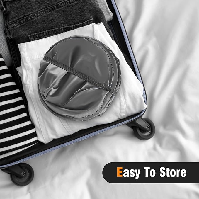 TECHMILLY Pop Up Foldable Laundry Basket, Mesh Laundry Hamper with Reinforced Handles for Dirty Clothes Storage in Dorm, Laundry Room, Bathroom, Grey(Fabric), 3 Pack