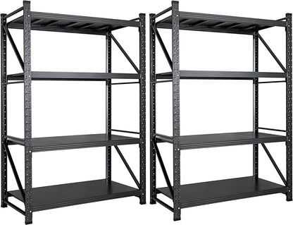 Set of 2 48" Wide Heavy Duty Garage Shelving Units,3000LBS 24 Deep Storage Shelves,Metal Garage Shelves,Large Storage Rack,Steel Shelf,Industrial Shelving for Shop,Warehouse,48" W x 24" D x 70" H