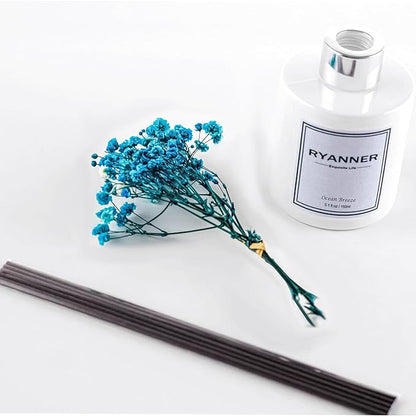 RYANNER Reed Diffuser Set,5.1 fl oz Ocean Breeze Scent Diffuser with Sticks Home Fragrance Reed Diffuser with Essential Oil for Bathroom Shelf Decor&Air Freshener,Home Bathroom Office Decor & Gifts