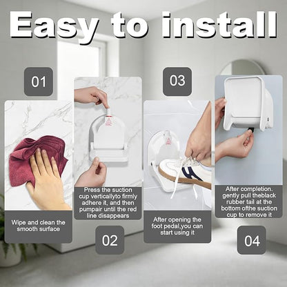 Multi-Purpose Suction Cup Foot Rest for Shower,No-Drill Foldable Anti-Slip Shower Foot Rest,Shower Step for Shaving Legs with Powerful Suction Cups,Supports Pregnant Women/Elder/Those with Back Pain