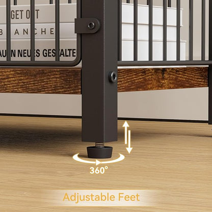 IBUYKE Freestanding Toilet Paper Holder Stand with Storage Shelf,Bathroom Toilet Tissue Roll Dispenser with Extra Space for Rolls, Magazines, Wet Wipes Brown TLJ020H