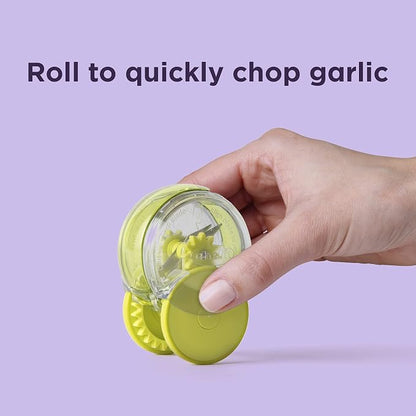 Chef’n GarlicZoom Garlic Chopper, Handheld Garlic Mincer with Rolling Action, Easy to Use and Clean, Compact Size for Quick Prep, Dishwasher Safe