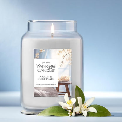 Yankee Candle A Calm Quiet Place, Holiday Scented Candle, 22oz Large Jar with up to 150 Hour Burn Time, Giftable