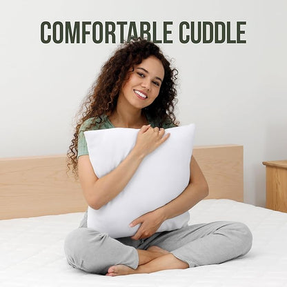 Utopia Bedding Throw Pillows (Set of 1, White) – 24 x 24 Inches Down Alternative Pillows for Bed, Sofa, and Couch - Fluffy Decorative Stuffer Pillow for Indoors & Outdoors