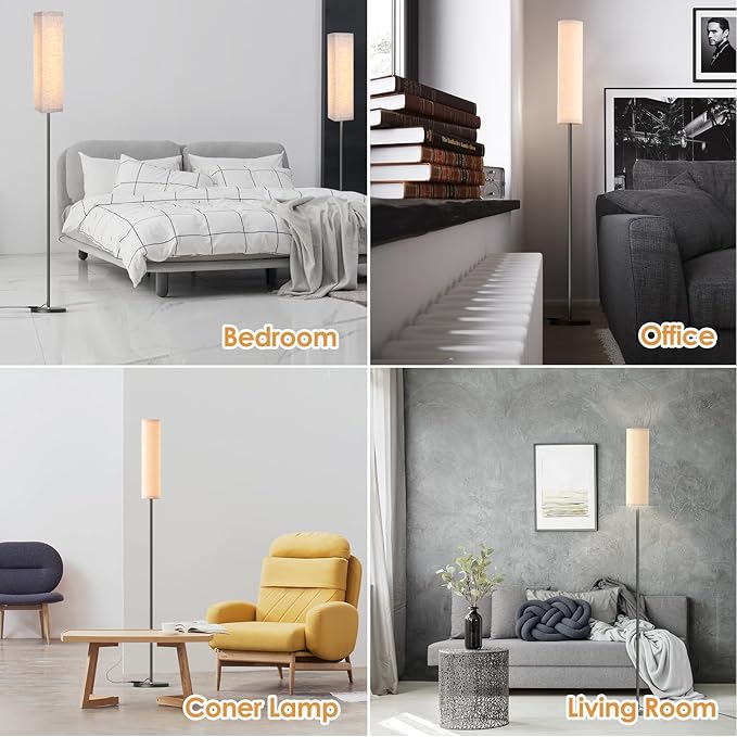 Floor Lamp for Bedroom Living Room Office with Remote Control Modern Living Room LED 4 Color Temperature & Stepless Dimmer, Standing Elegant Lamp 3000k-7000k