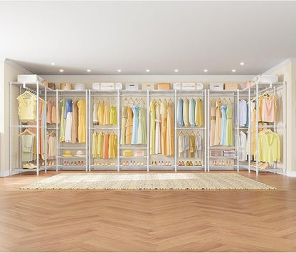 VIPEK V40 Plus Extra Large Clothes Rack Heavy Duty Clothing Rack for Hanging Clothes, Multi-Functional Closet Organizer System Freestanding Wardrobe Closet for Bedroom, Max Load 1300lbs, White