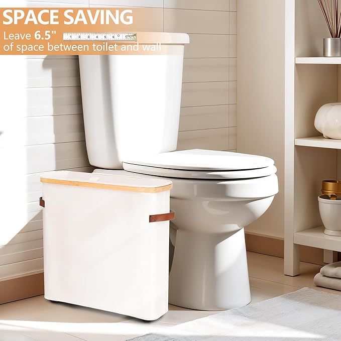 Extra Large Toilet Paper Storage Basket with Lid, 32.4L Toilet Paper Holder for Bathroom, Modern Neutral Style Holds 12–16 Rolls Waterproof & Sturdy with Leather Handles, Beige