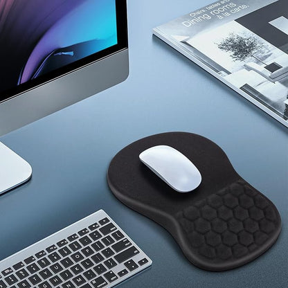 Mouse Pad with Wrist Rest, Canjoy Ergonomic Mouse Pad Computer Wrist Support with Massage Design & Non-Slip PU Base, Comfortable Mousepad for Office Desk Accessories