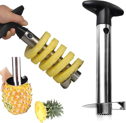Pineapple Corer & Slicer-Stainless Steel Cutting Tool Pineapple Cutter and Core Remover-Sharp Blades & 3 in 1 Multi Functions