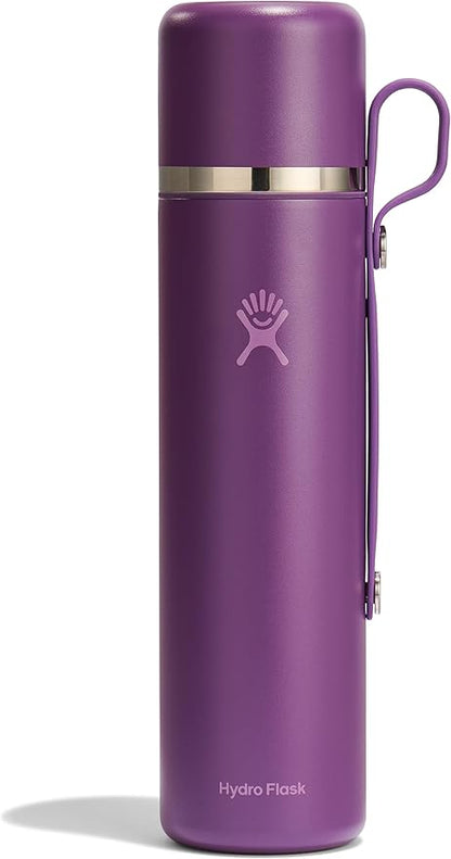 Hydro Flask Hot Flask & Cup – Insulated Stainless Steel, Hot Drink Travel Container for Coffee 36 Oz Beachplum Purple