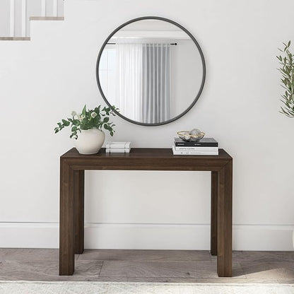 Plank+Beam Modern Solid Wood Console Table, 46 Inch, Sofa Table, Narrow Entryway Table for Hallway, Behind The Couch, Living Room, Foyer, Easy Assembly, Walnut