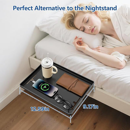 Bedside Shelf for Dorm Room Bunk Bed, Loft Shelf for Bunk Bed, Clip on Bed Side Table Tray for Dorm Bed, College Dorm Room Essentials for Girls/Guys, Bedside Tray with Cable Management, Back to School