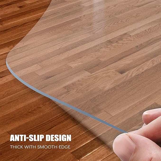 Kuyal Clear Chair mat for Hardwood Floor 46 x 72 inches Transparent Floor Mats Wood/Tile Protection Mat for Office & Home (46" X 72" Rectangle)