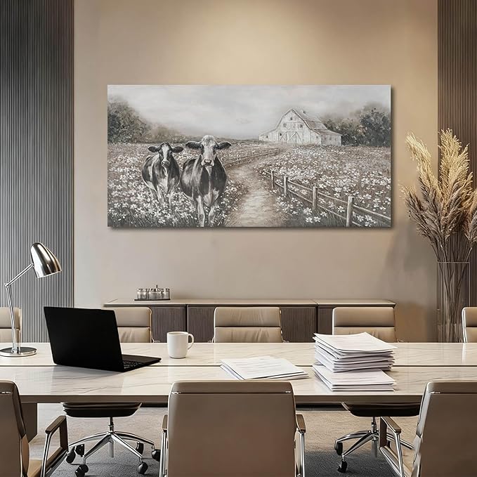 LEVERUP Animal Printings Posters Wall Art Cow Pictures Wall Artwork Large Nature Wall Decor for Living Room Bedroom Office Home Decorations 29×58 Inch