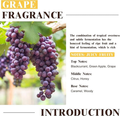 EUQEE Grape Fragrance Oil, Premium Essential Oil 2.02 Fl oz with Glass Dropper for Aromatherapy, DIY Bath Bombs, Candle Soap Making (60ml)
