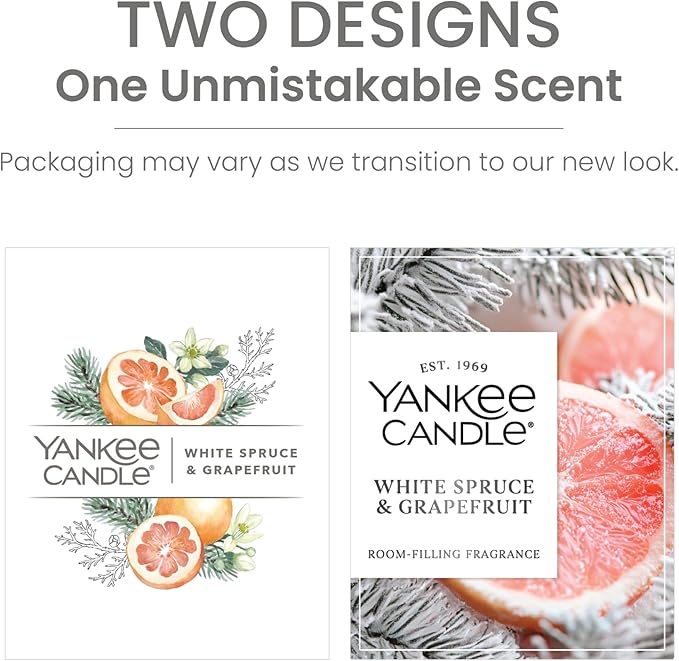 Yankee Candle Large Tumbler Scented Candle with up to 80 Hour Burn Time, Premium Plant Wax Blend for Consistent Burn, 20 oz Tumbler Candle with Room Filling Fragrance, White Spruce & Grapefruit